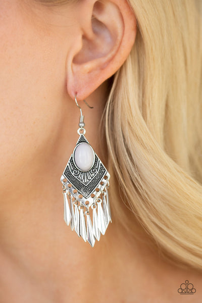 Mostly Monte-ZUMBA - Silver-Paparazzi Earrings (#861)