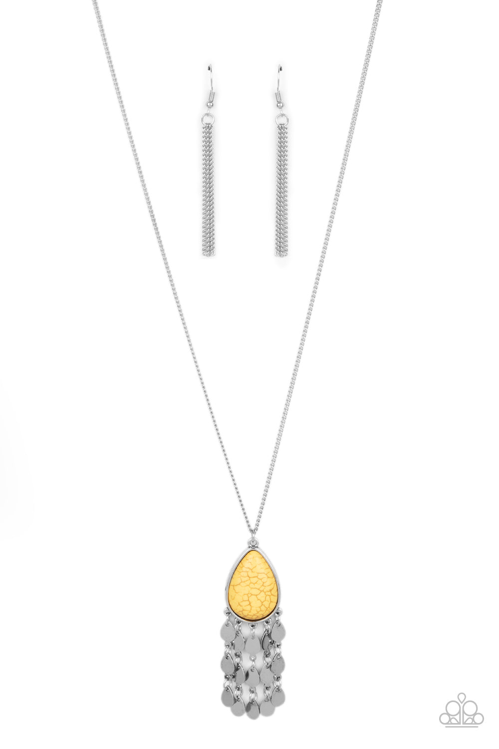 Musically Mojave - Yellow Paparazzi Necklace (PZ-2966)