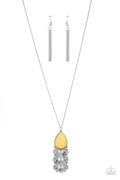 Musically Mojave - Yellow Paparazzi Necklace (PZ-2966)