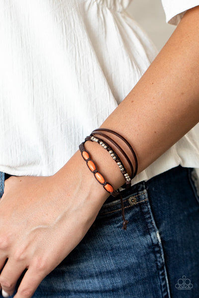 My Beach House is Your Beach House - Orange Paparazzi Bracelet (#1622)