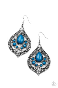 New Delhi Nouveau - Blue Paparazzi Earrings (#4418)