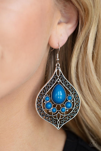 New Delhi Nouveau - Blue Paparazzi Earrings (#4418)