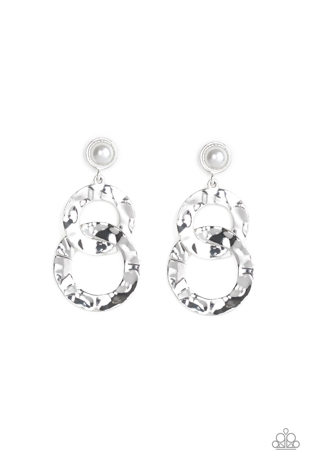 Paparazzi Post Earrings - On Scene - White