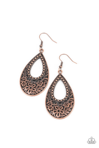 Organically Opulent - Copper Paparazzi Earrings