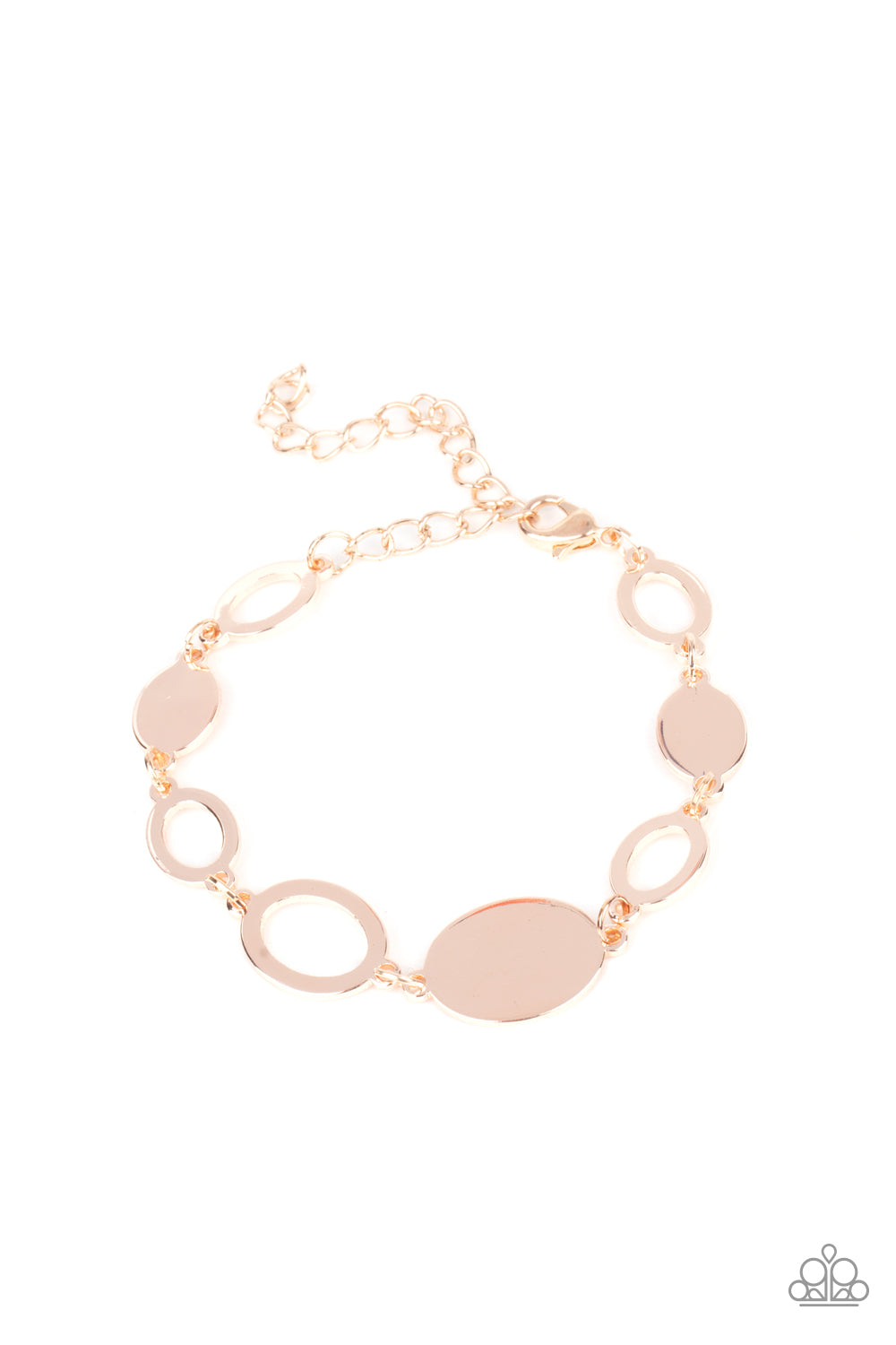 OVAL and Out - Rose Gold Paparazzi Bracelet