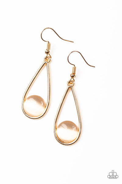 Paparazzi Fishhook Earrings - Over The Moon - Gold (#418)