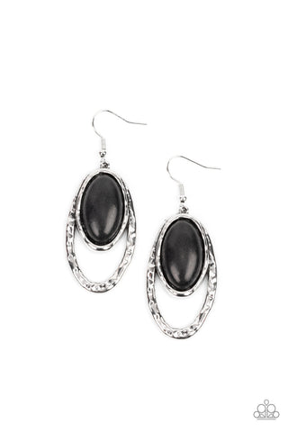 Pasture Paradise - Black Paparazzi Earrings