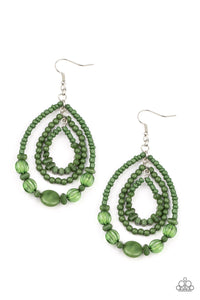 Prana Party - Green Paparazzi Earrings (#4398)