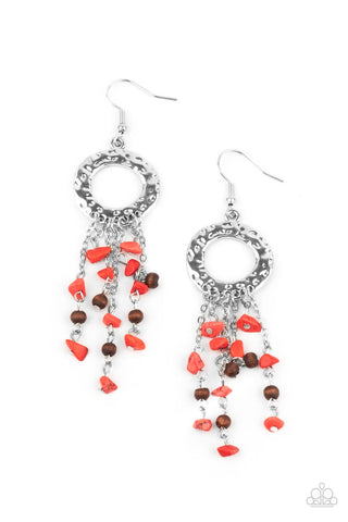 Primal Prestige - Red Paparazzi Earrings