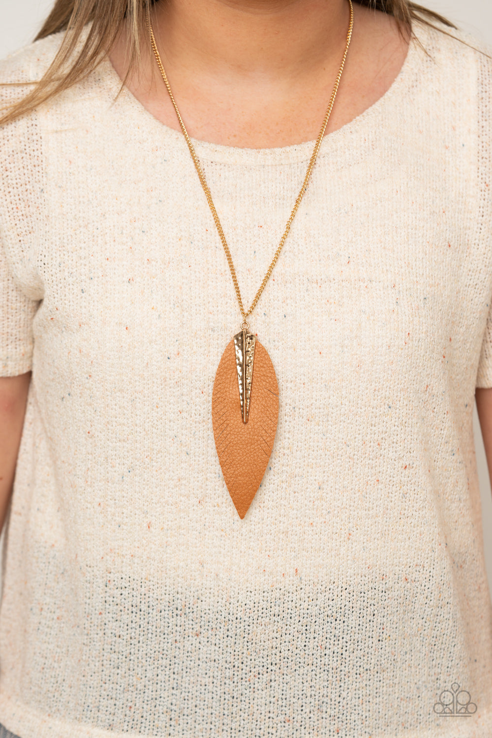 Quill Quest - Gold Paparazzi Necklace (#2089)