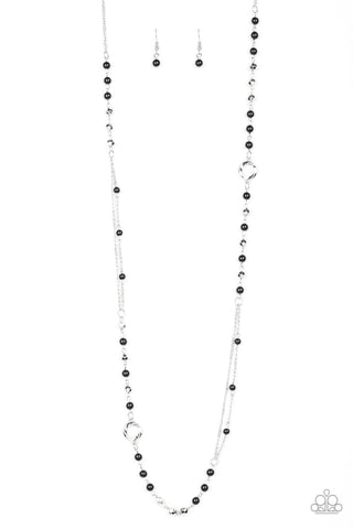 Paparazzi Long Necklace - Really Refined - Black (PZ-401)