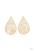 REIGN-Storm - Gold-Paparazzi Earrings (PZ-995)