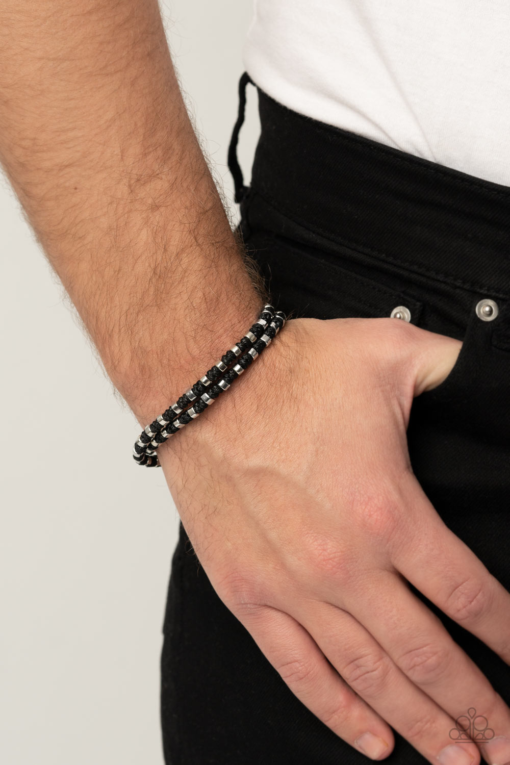 Ripcord - Black Paparazzi Urban Bracelet (PZ-1119)