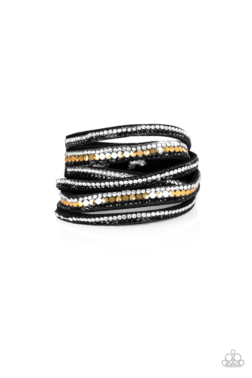 Paparazzi Double Wrap Urban Bracelet - Rock Star Attitude - Black