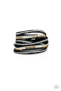 Paparazzi Double Wrap Urban Bracelet - Rock Star Attitude - Black
