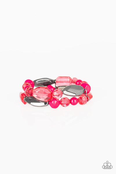 Rockin Rock Candy - Pink-Paparazzi Bracelet (PZ-1516)
