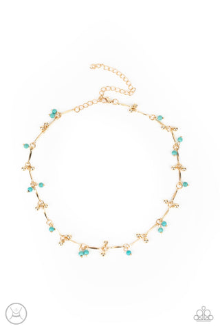 Sahara Social - Gold Paparazzi Necklace (PZ-4047)