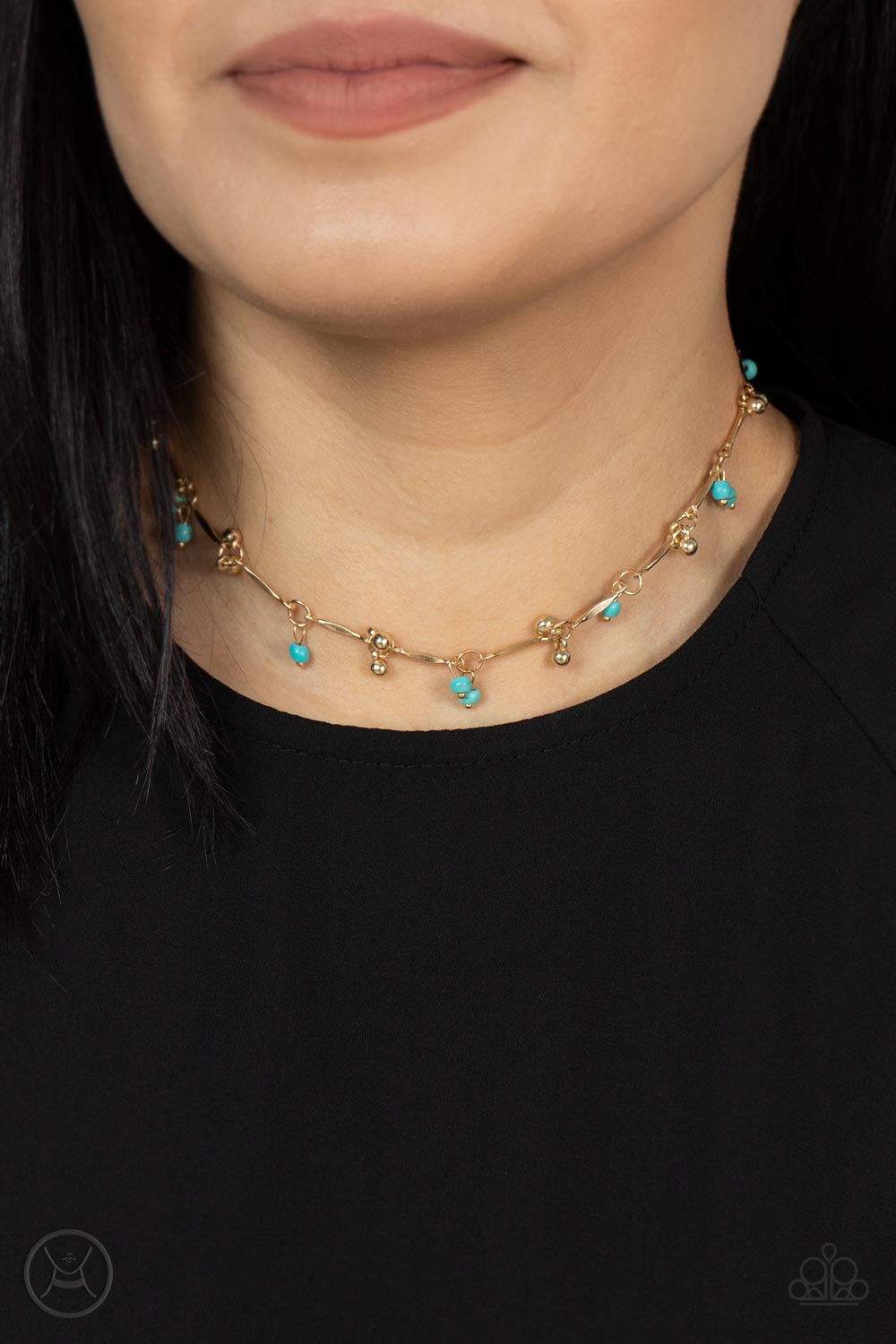 Sahara Social - Gold Paparazzi Necklace (PZ-4047)