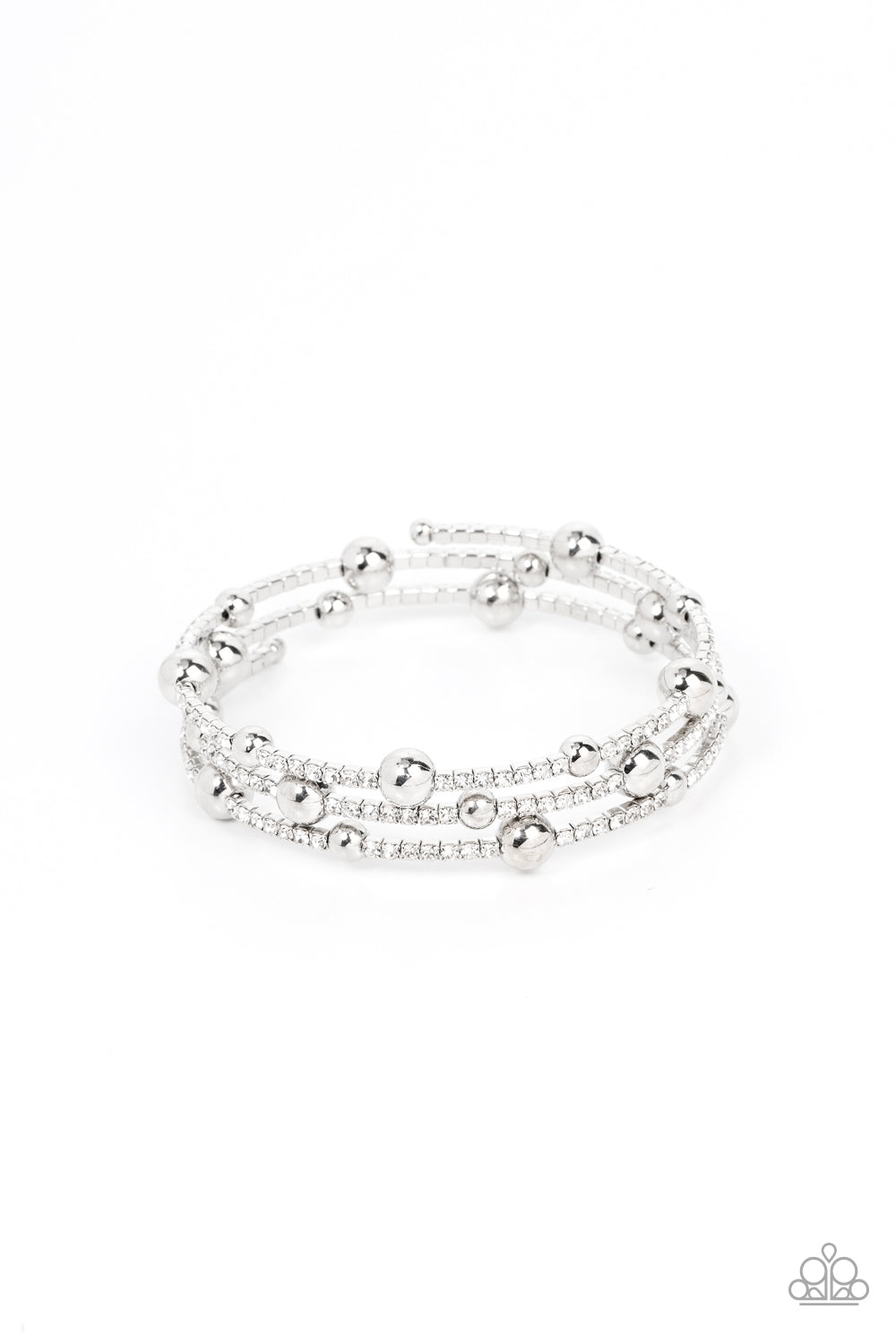 Spontaneous Shimmer - White Paparazzi Bracelet (#4871)