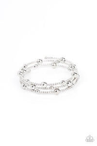 Spontaneous Shimmer - White Paparazzi Bracelet (#4871)