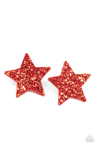 Paparazzi Hair Accessories Clip - Star-Spangled Superstar - Red (PZ-913)