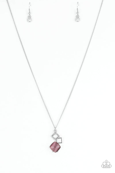 Stylishly Square- Purple Paparazzi Necklace (PZ-2391)