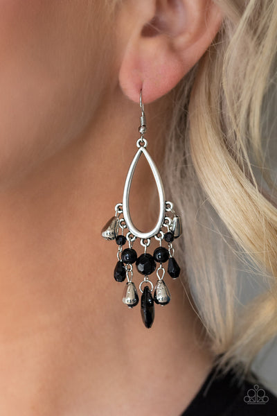 Summer Catch - Black-Paparazzi Earrings (PZ-1087)