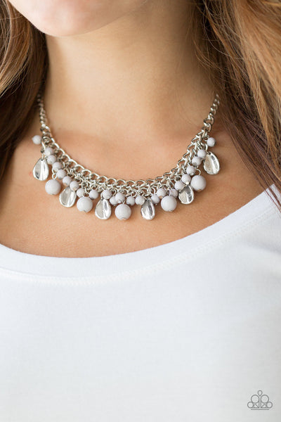 Summer Showdown - Silver Paparazzi Necklace (PZ-2738)