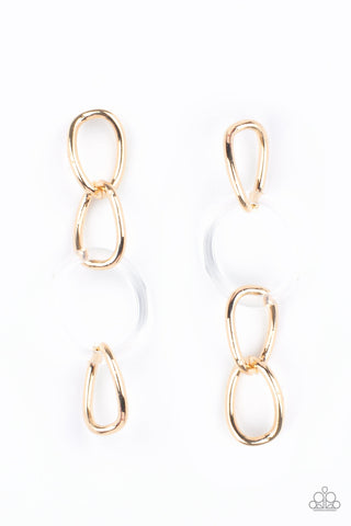 Talk In Circles - Gold Paparazzi Earrings