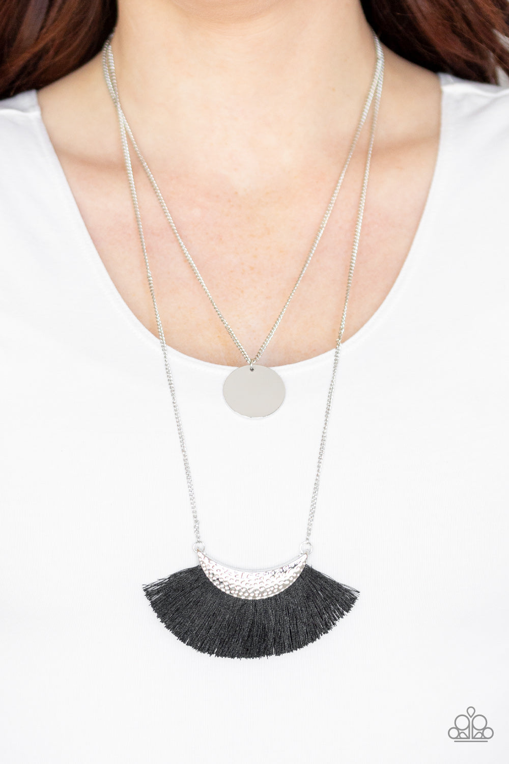 Paparazzi Layered Fringe/Plume Necklace - Tassel Temptation - Black (#097)