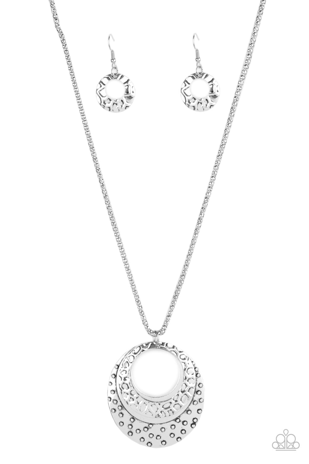 Texture Trio - Silver Paparazzi Necklace (#2133)
