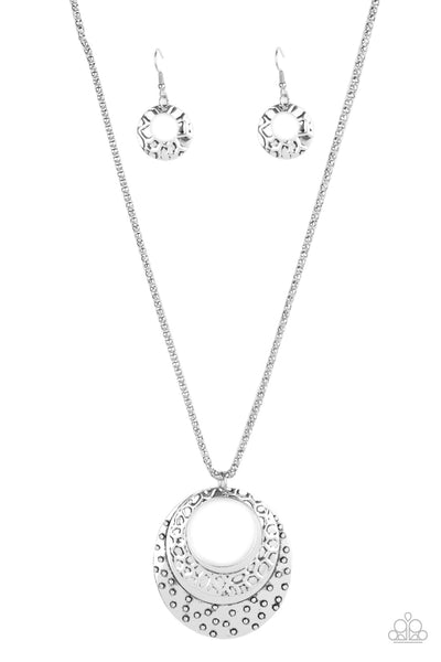Texture Trio - Silver Paparazzi Necklace (#2133)
