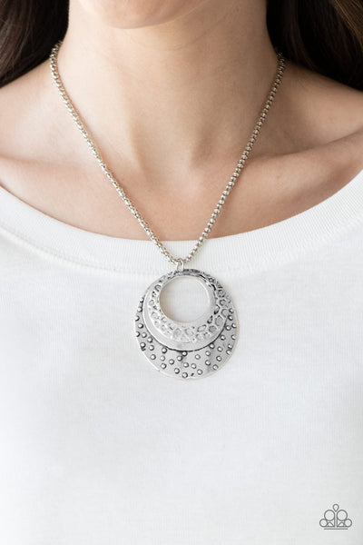 Texture Trio - Silver Paparazzi Necklace (#2133)