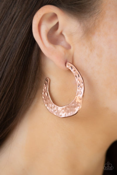 Paparazzi Post Hoop Earrings - The HOOP Up - Copper (PZ-3480)