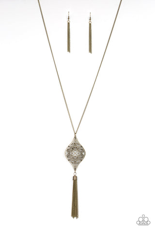 Totally Worth the TASSEL - Brass Paparazzi Necklace