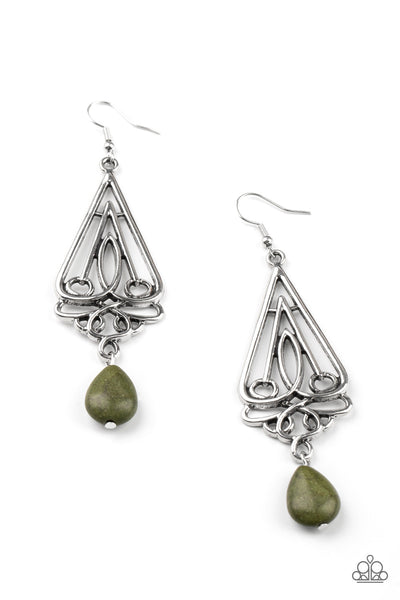 Transcendent Trendsetter - Green Paparazzi Earrings (4150)