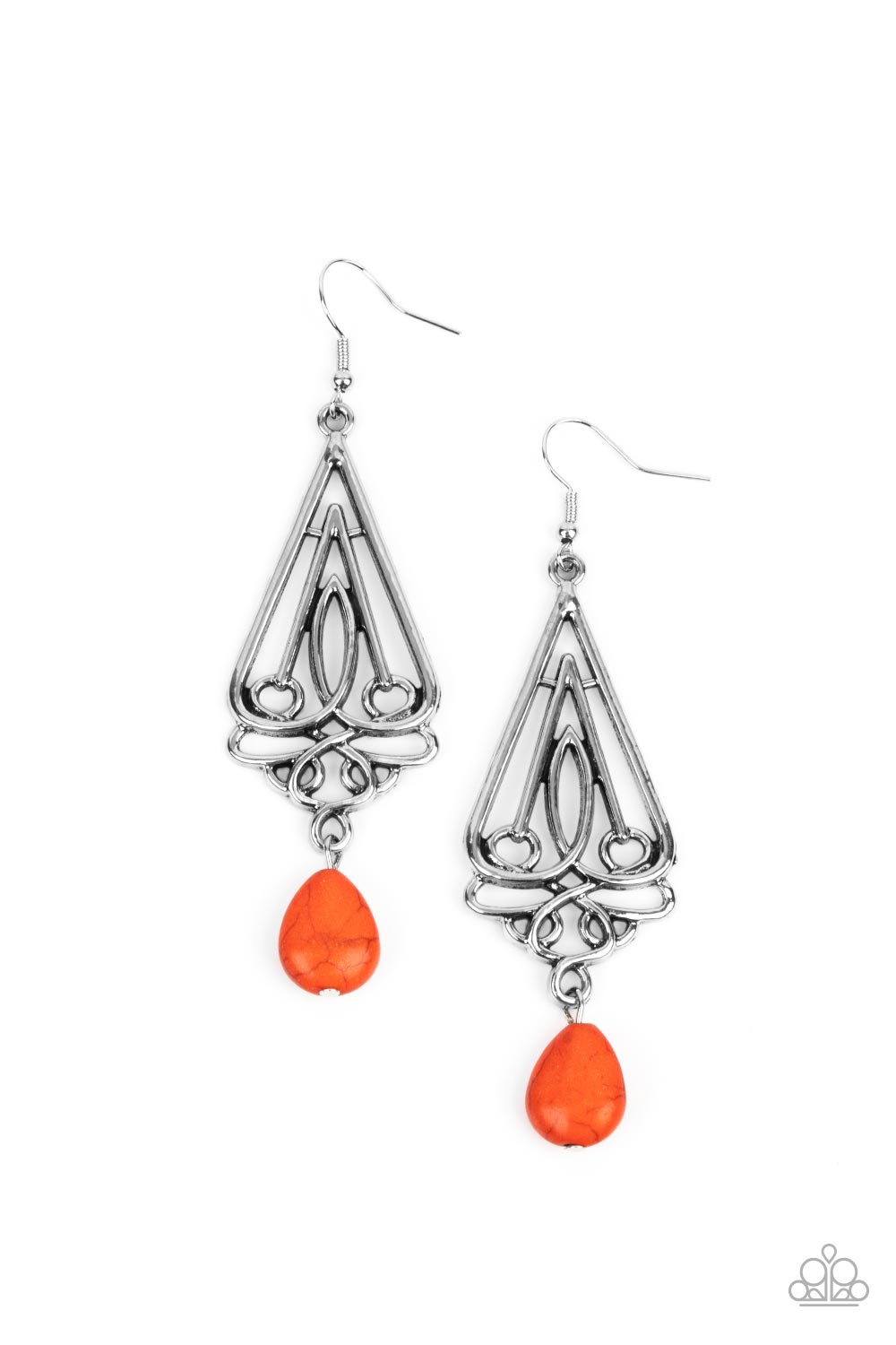 Transcendent Trendsetter - Orange Paparazzi Earrings (PZ-5260)