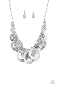 Turn It Up - Silver-Paparazzi Necklace (#1599)