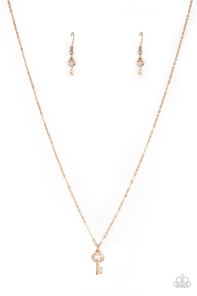 Very Low Key - Gold Paparazzi Necklace