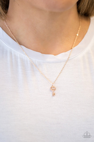 Very Low Key - Gold Paparazzi Necklace