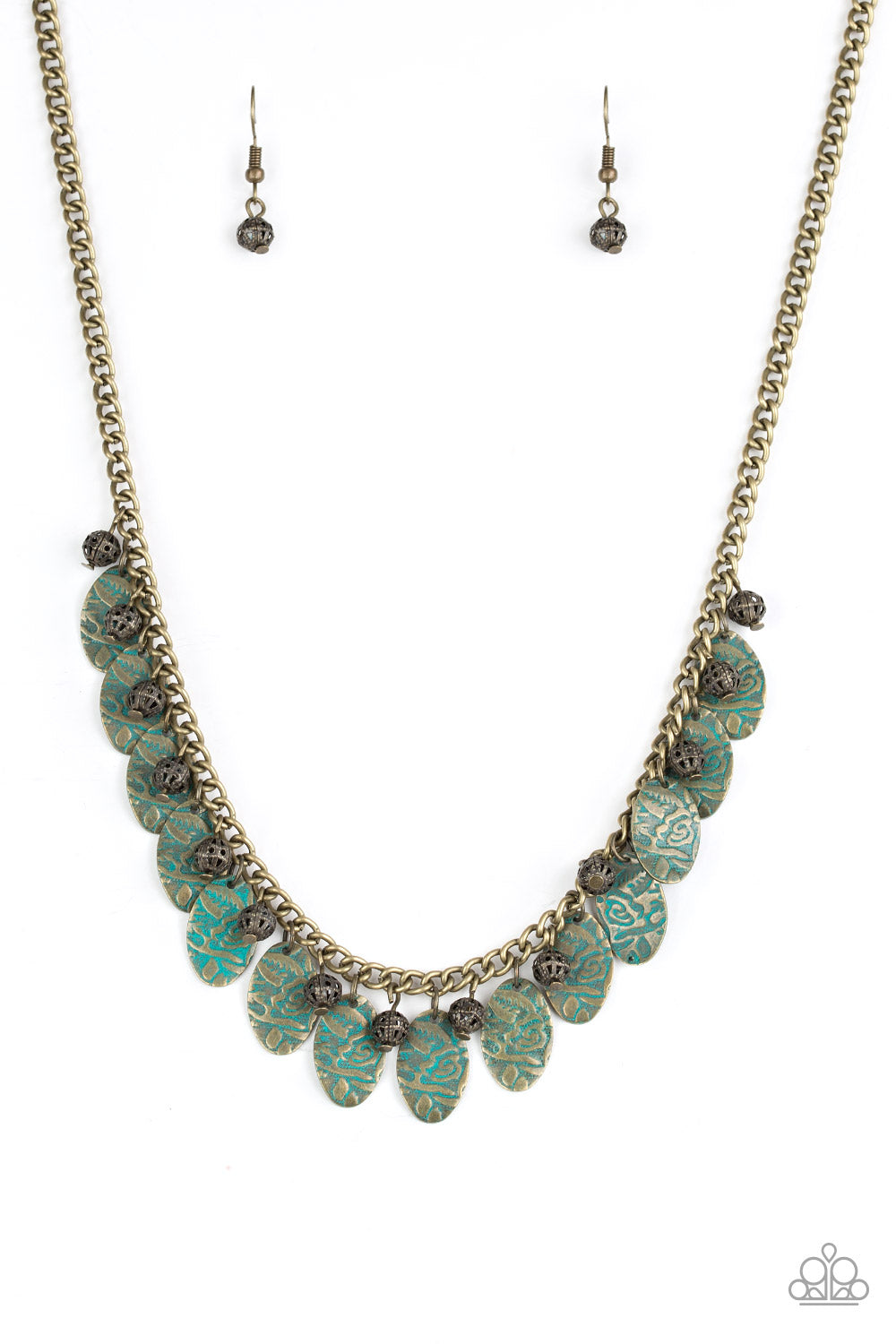 Vintage Gardens - Brass-Paparazzi Necklace (PZ-1185)