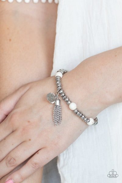 Whimsically Wanderlust - White Paparazzi Bracelet