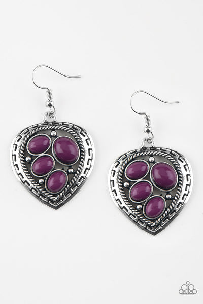 Wild Heart Wonder - Purple Paparazzi Earrings (#2186)