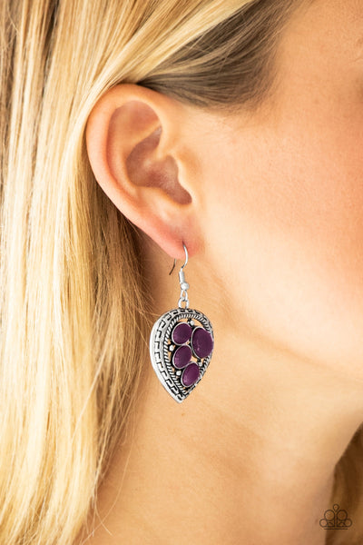 Wild Heart Wonder - Purple Paparazzi Earrings (#2186)
