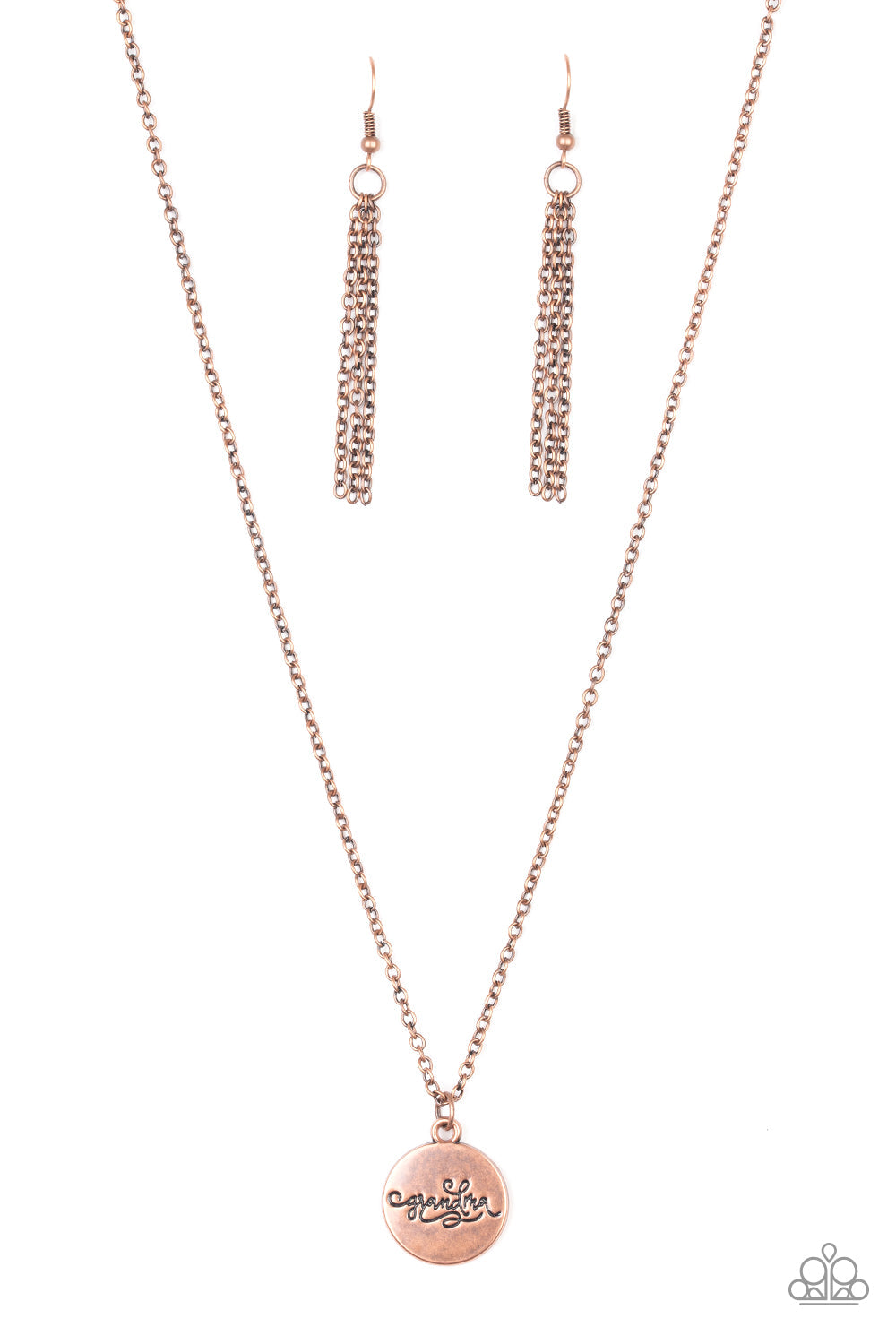 Paparazzi Short Necklace - Worlds Best Grandma - Copper (PZ-446)