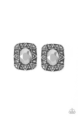 Young Money - Silver Paparazzi Earrings (#2682)