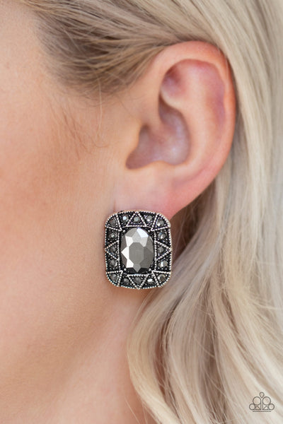 Young Money - Silver Paparazzi Earrings (#2682)