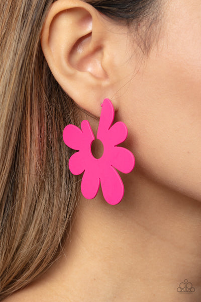 Flower Power Fantasy - Pink Paparazzi Earring (532)