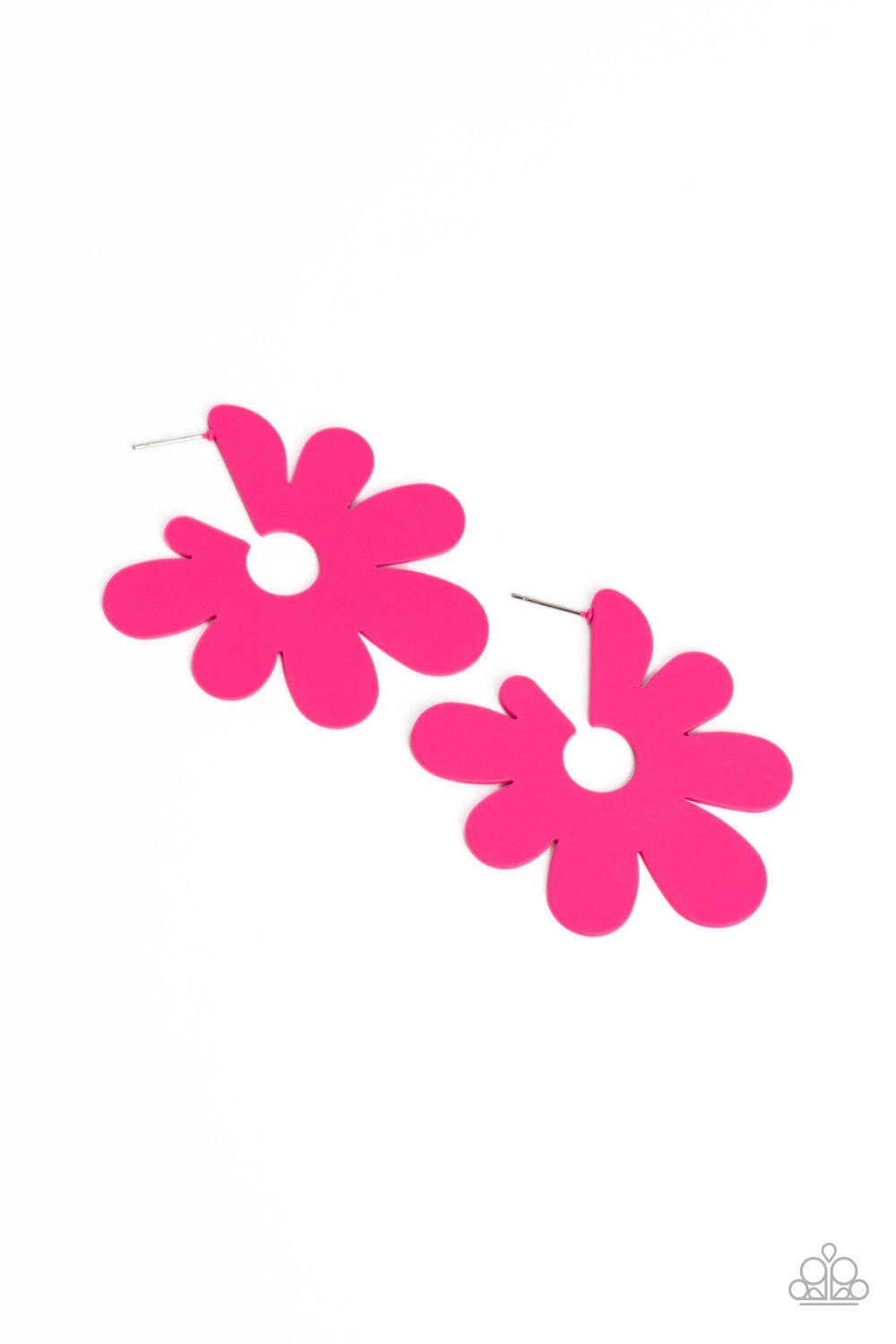 Flower Power Fantasy - Pink Paparazzi Earring (PZ-532)