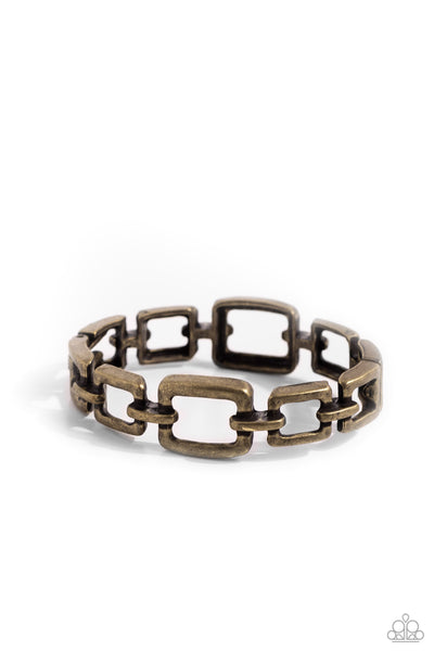 Square Inch - Brass Paparazzi Bracelet (#1124)